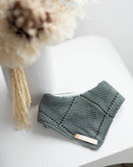Load image into Gallery viewer, Hadie Olive Knit Dog Bandana
