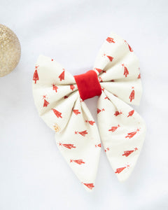 White Allegra Dog Bow Tie