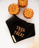 Load image into Gallery viewer, Black Trick or Treat Velvet Dog Bandana
