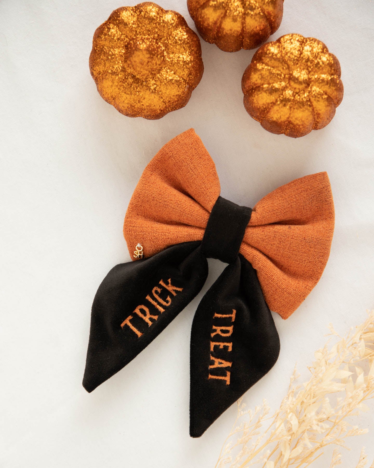 Black Trick or Treat Sailor Dog Bow Tie