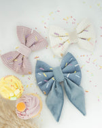 Load image into Gallery viewer, Pink Paw-ty Dog Bow Tie
