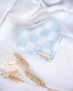 Load image into Gallery viewer, Powder Blue Checker Knit Dog Bandana
