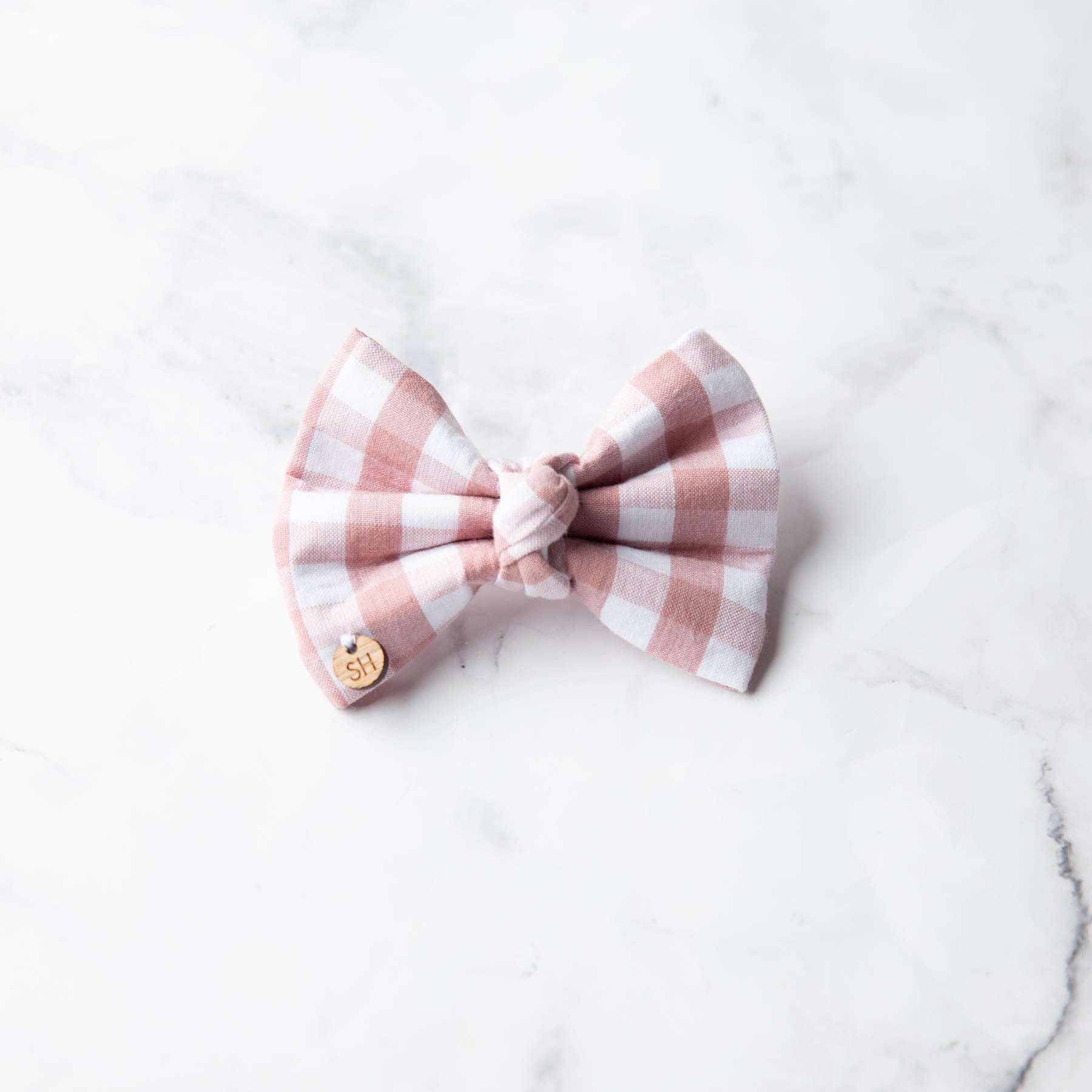 Strawberry Gingham Dog Bow Tie