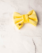 Load image into Gallery viewer, Lemon Velvet Bow Tie
