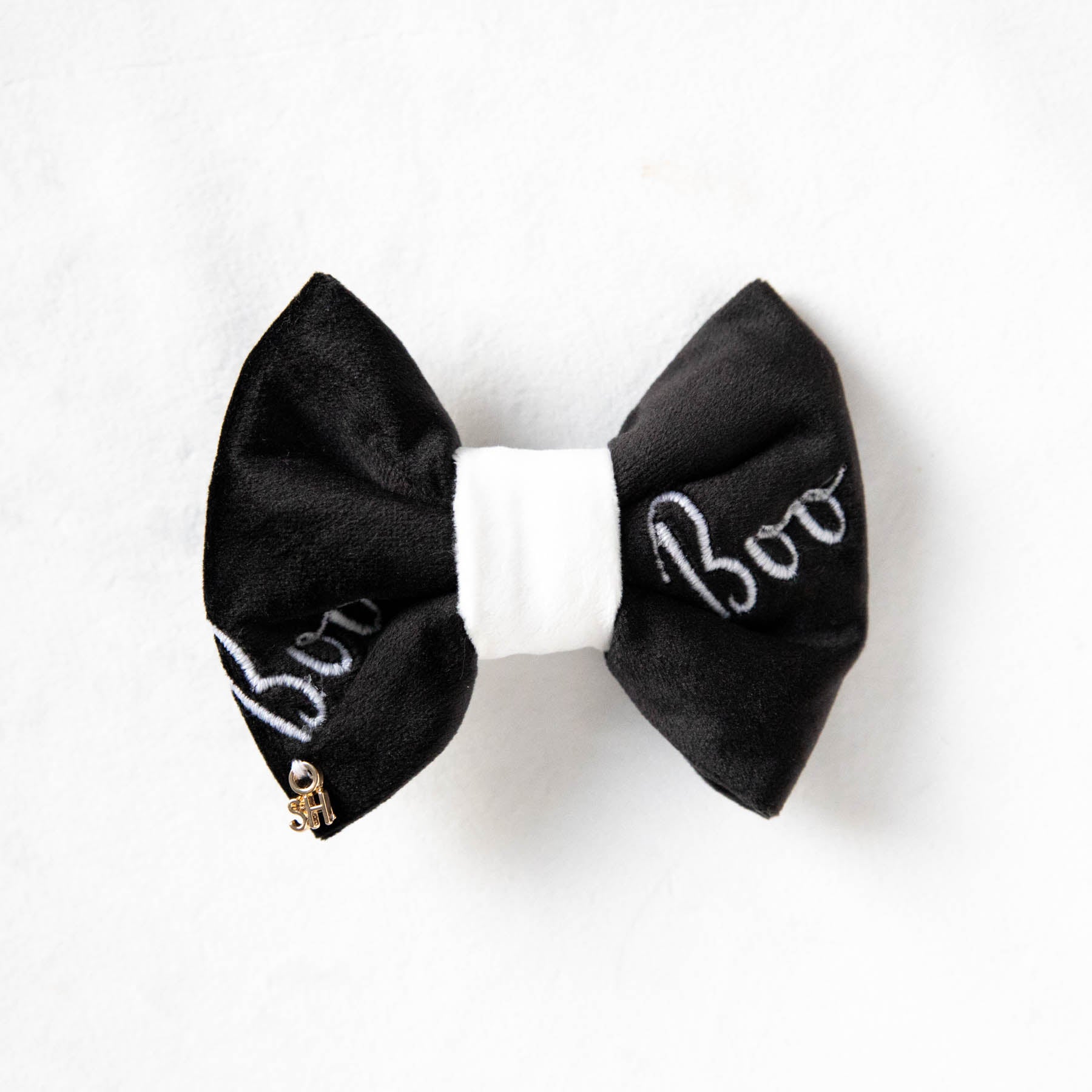 Boo 'Glow' Velvet Dog Bow Tie