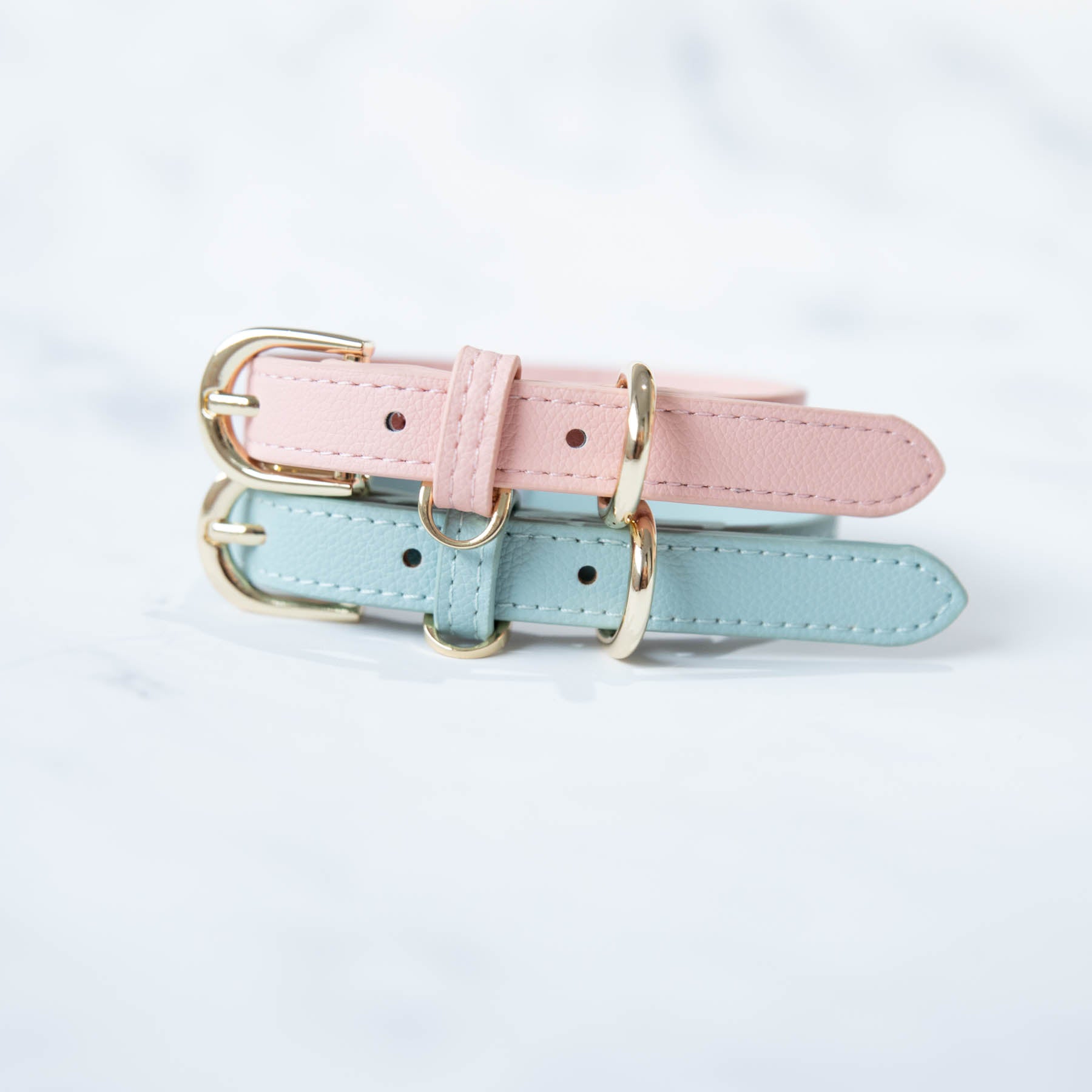 Baby Pink Vegan Leather Collar