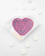 Load image into Gallery viewer, Personalised Purple Candy Heart Dog Bandana

