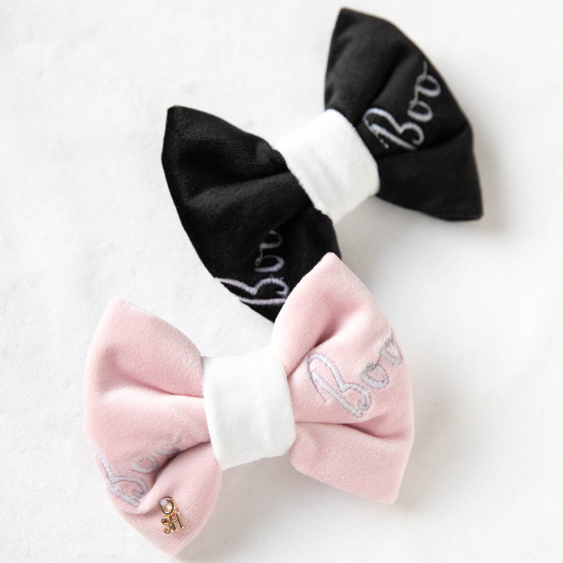 Boo 'Glow' Velvet Dog Bow Tie