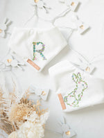Load image into Gallery viewer, Personalised Floral Letter Velvet Bunny Ears Dog Bandana
