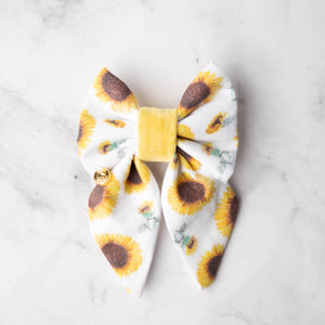 Susan's Sunflowers Sailor Dog Bow Tie