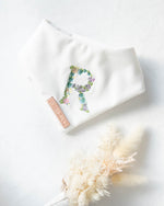 Load image into Gallery viewer, Personalised Floral Letter Velvet Bunny Ears Dog Bandana
